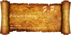 Fürszt Petra névjegykártya